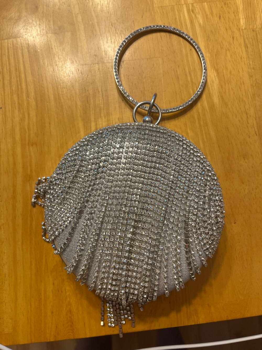 Sparkling Silver Crystal Evening Clutch - Women's Bag